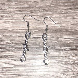 3/$25 Cute small barbed wire earrings